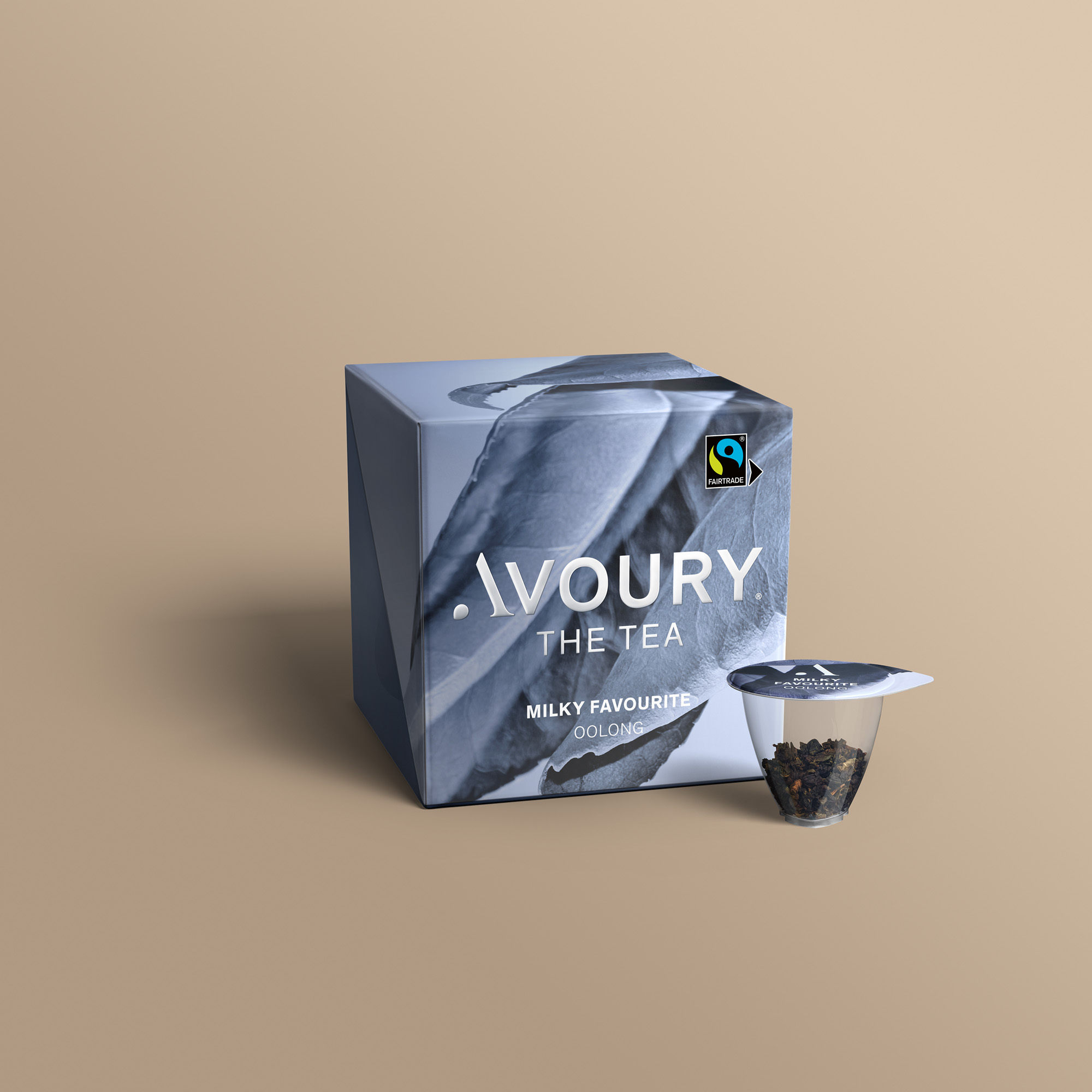 Avoury Milky Favourite Teeverpackung mit Kapsel in 3D-Ansicht